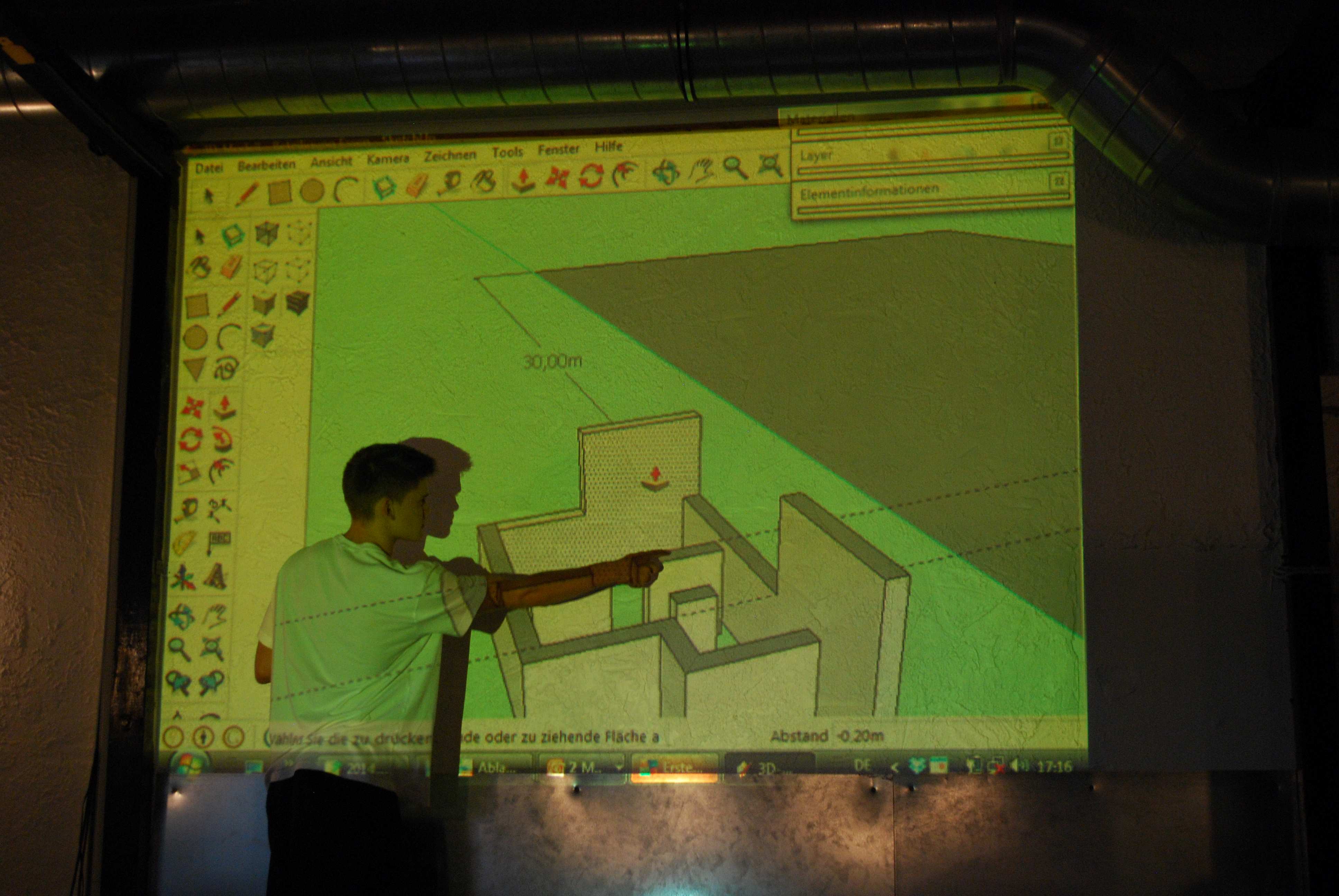 Parkour-Projektgruppe bei der Arbeit 